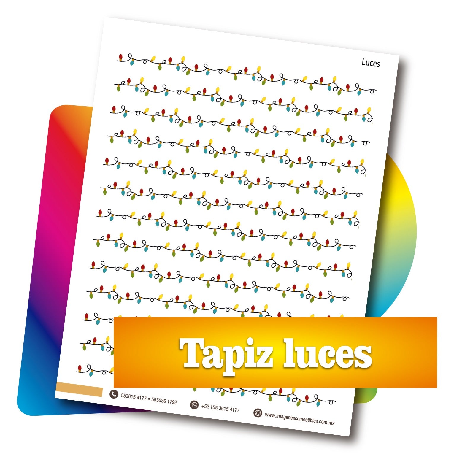 Tapiz PDF 19 x 25 cm. Tapiz luces navideñas