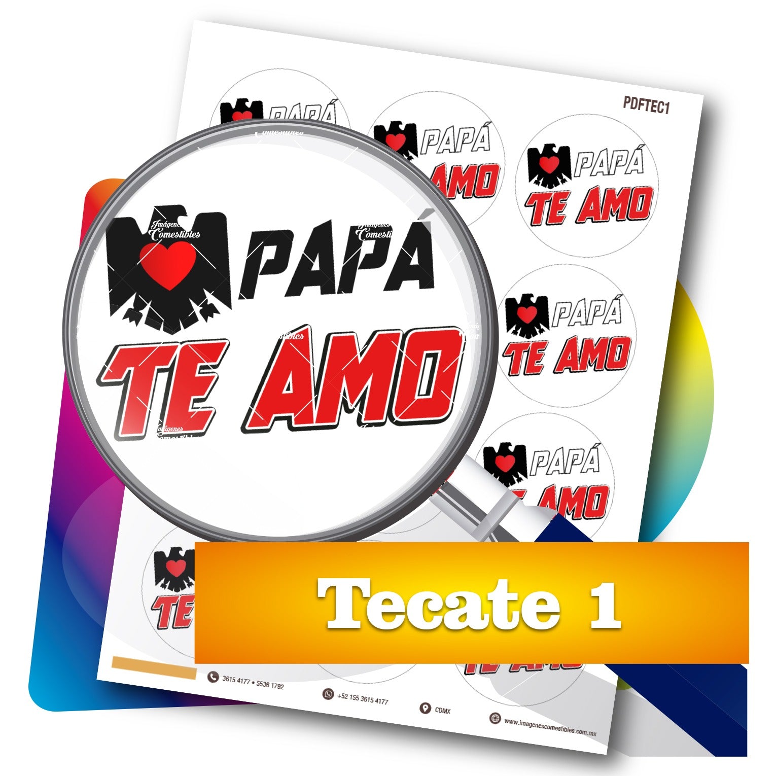 Planilla PDF con 12 círculos de 6 cm. Tecate-1