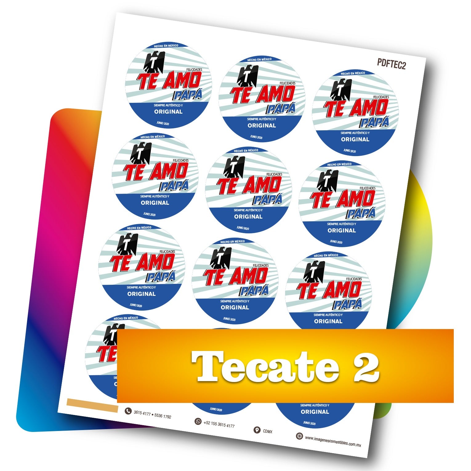 Planilla PDF con 12 círculos de 6 cm. Tecate-2