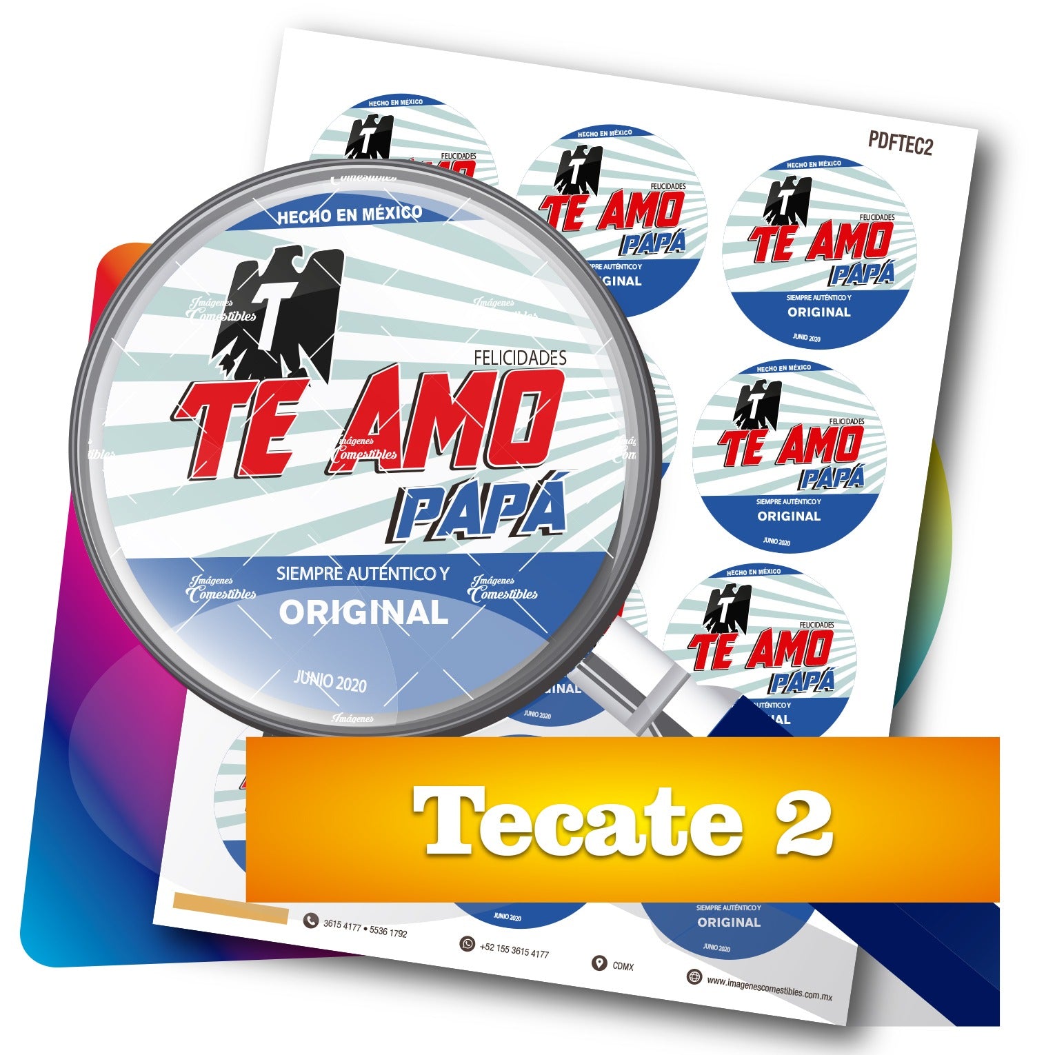 Planilla PDF con 12 círculos de 6 cm. Tecate-2