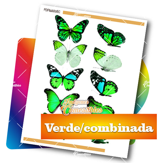Planilla PDF con Mariposas verdes combinadas