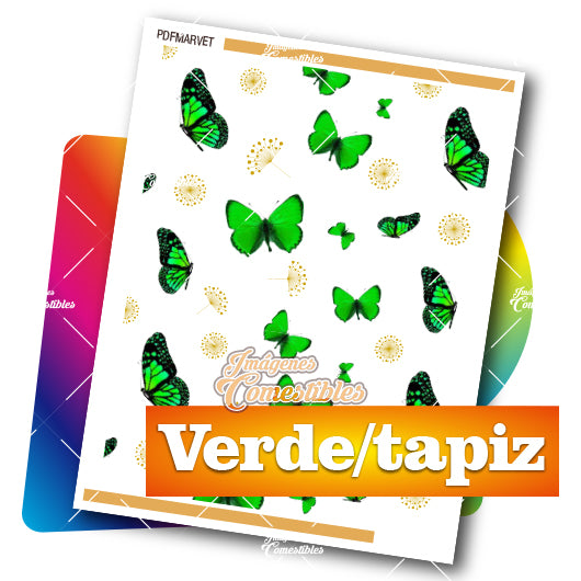 Planilla PDF con Mariposas verdes tapiz
