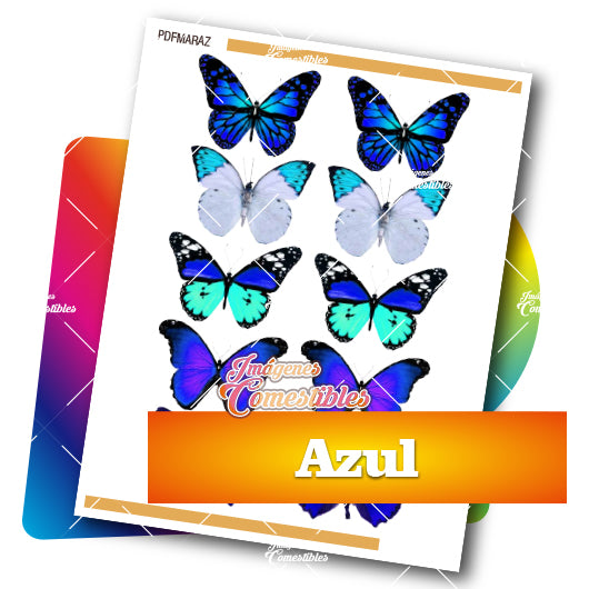 Planilla PDF con Mariposas azul frente