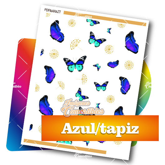 Planilla PDF con Mariposas azul tapiz