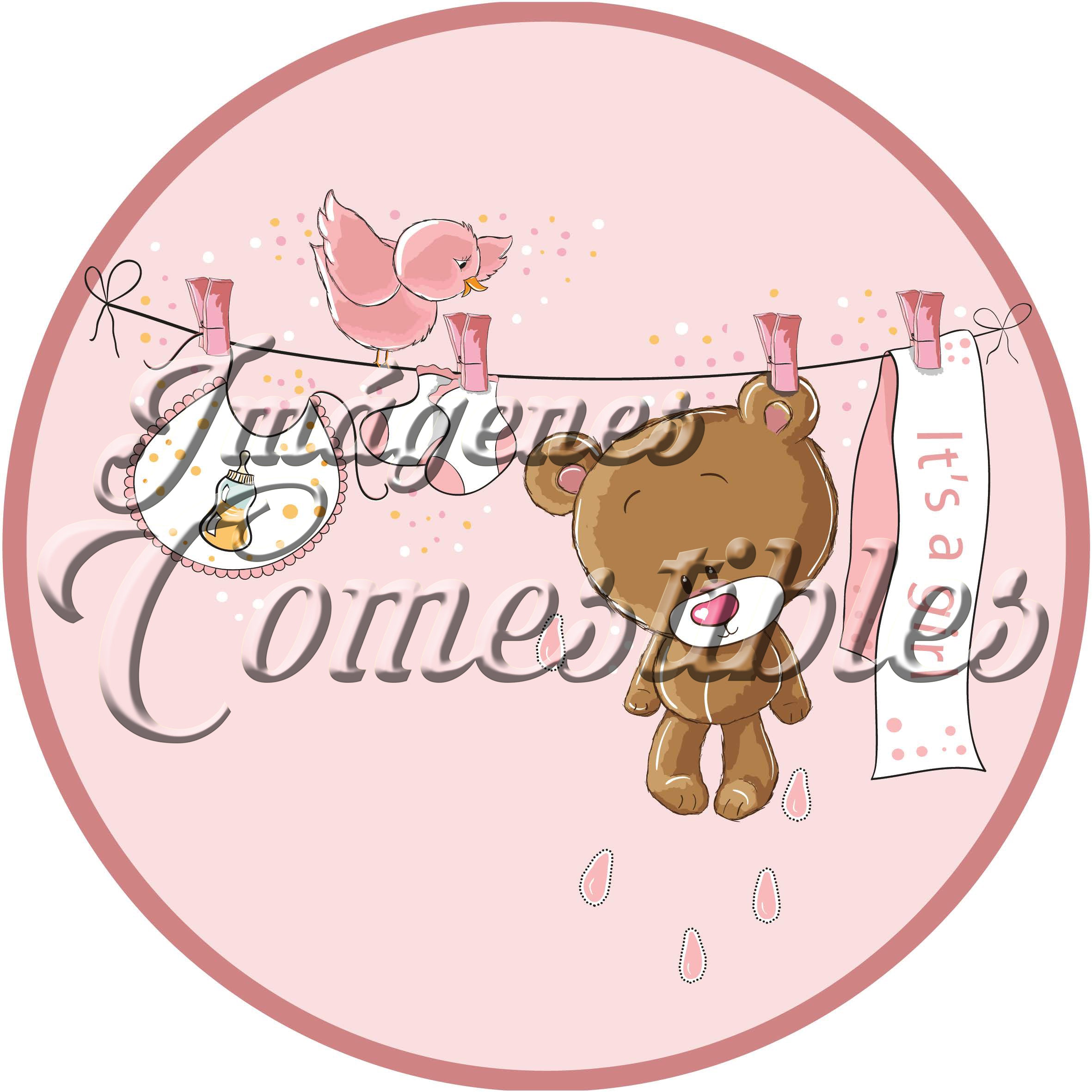 Oblea comestible - Baby-shower niña-1