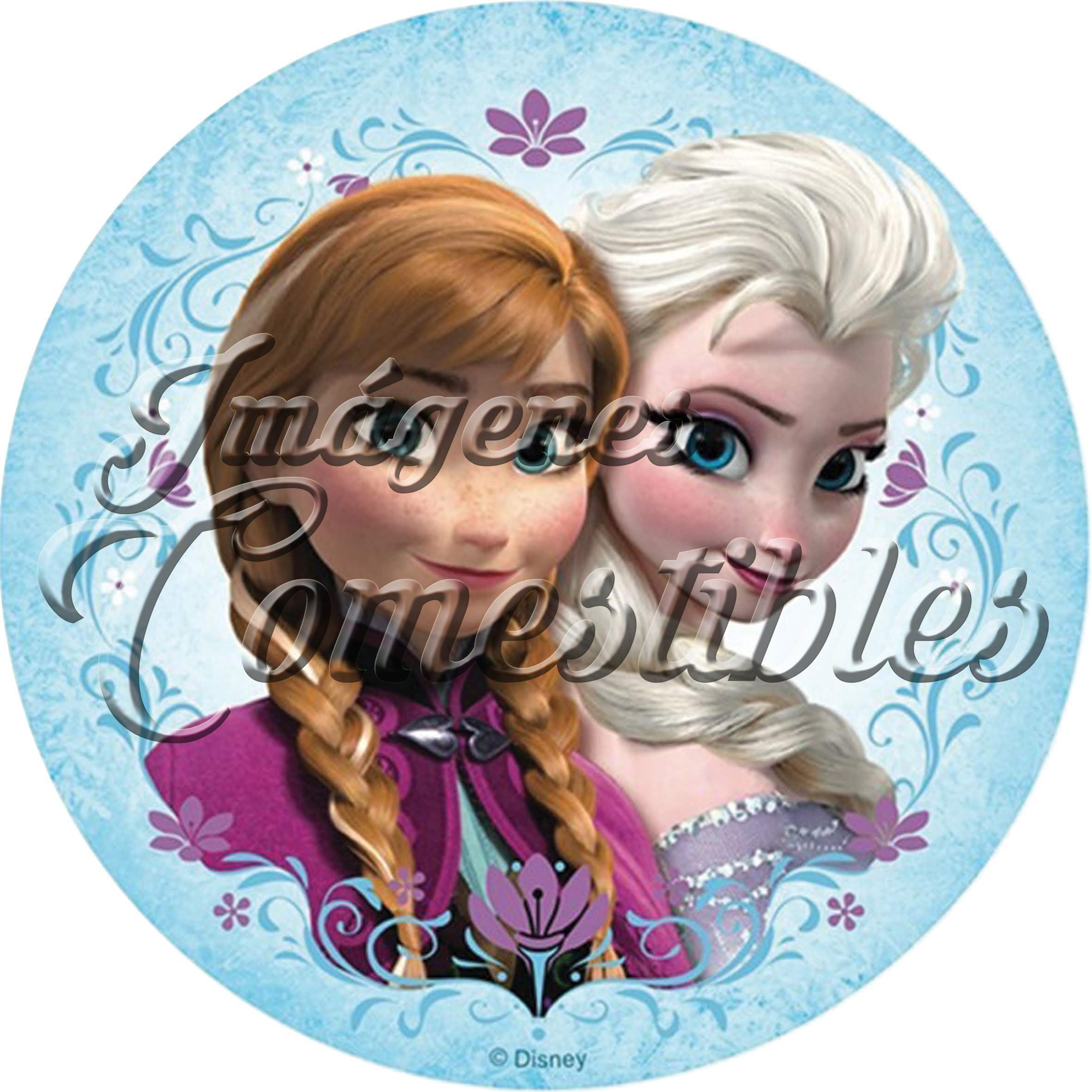 Oblea comestible - Frozen Anna y Elsa-1