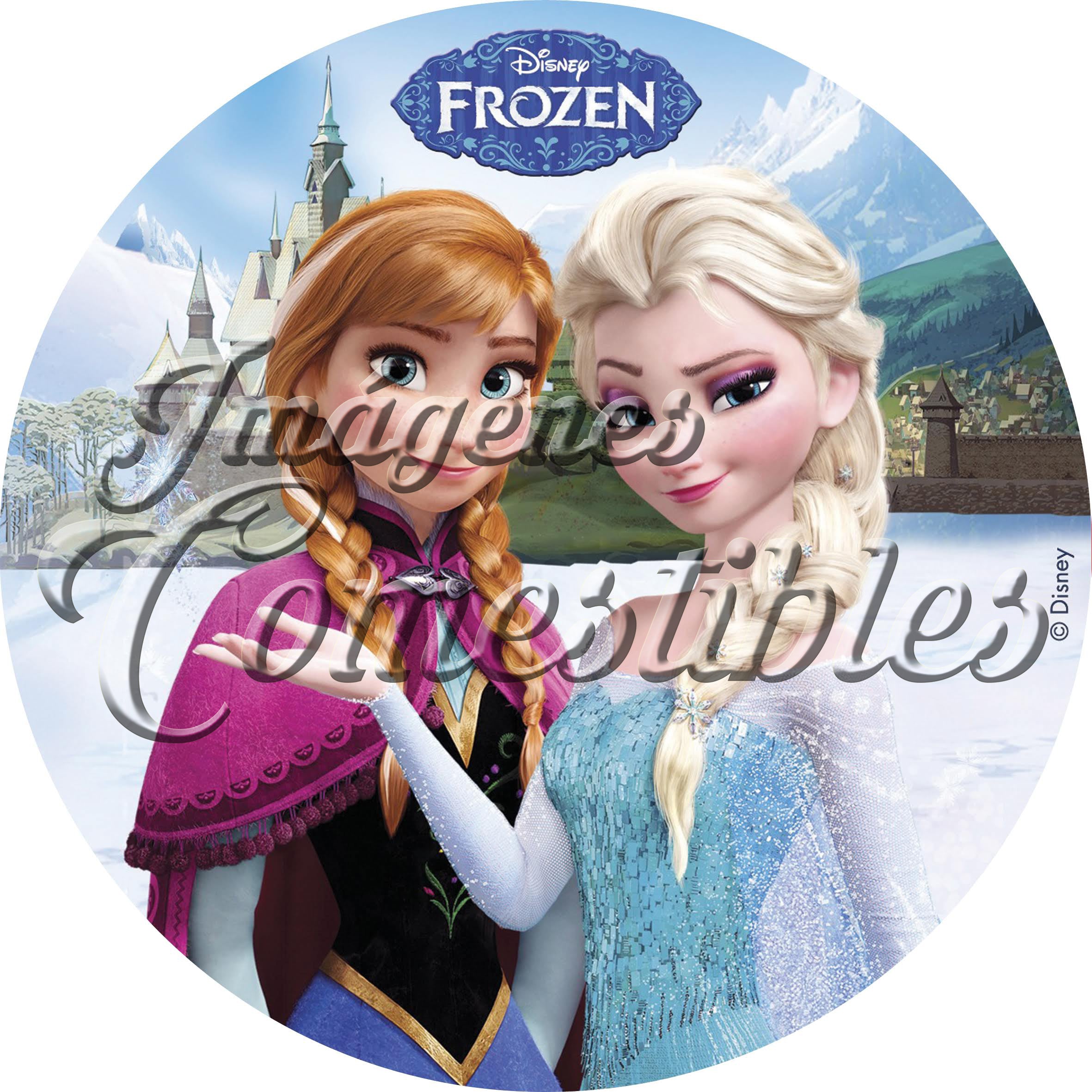 Oblea comestible - Frozen Anna y Elsa-2