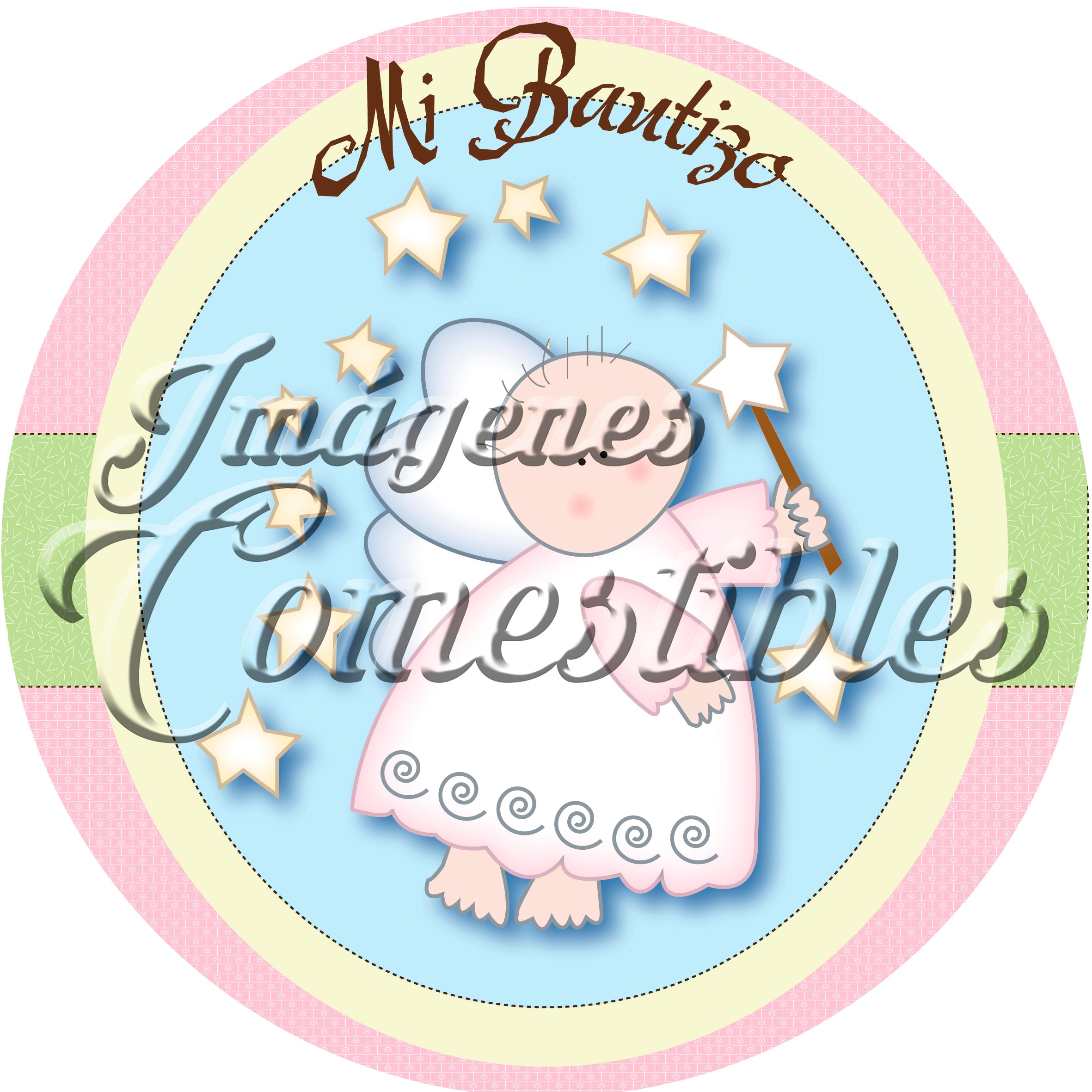 Oblea comestible - Bautizo niña