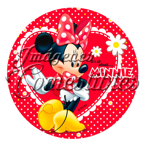 Oblea comestible - Minie mouse roja