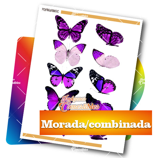 Planilla PDF con Mariposas moradas combinadas