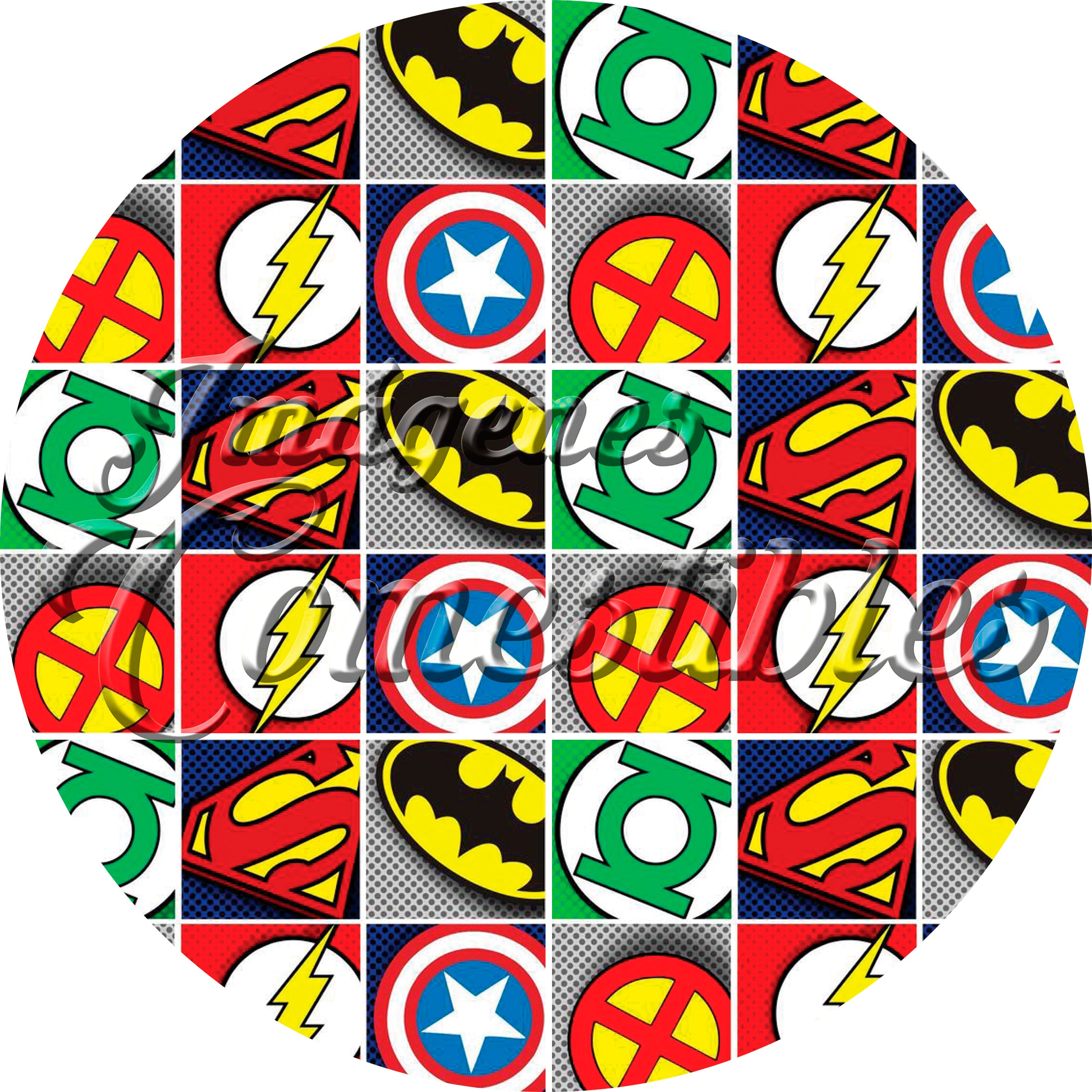 Oblea comestible - Super héroes escudos